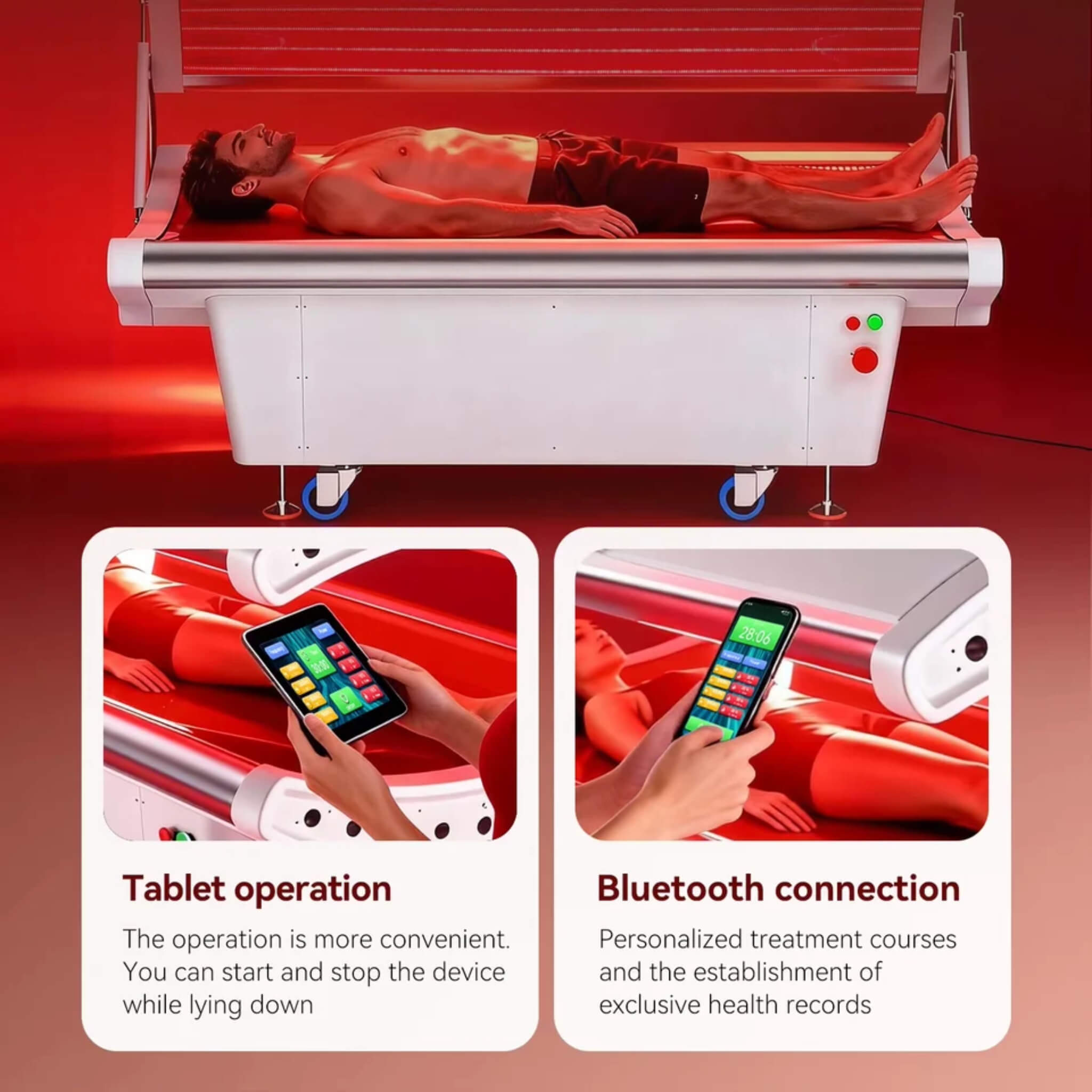 Dr. Fuji FJ-20061 red light therapy bed Bluetooth and tablet controls