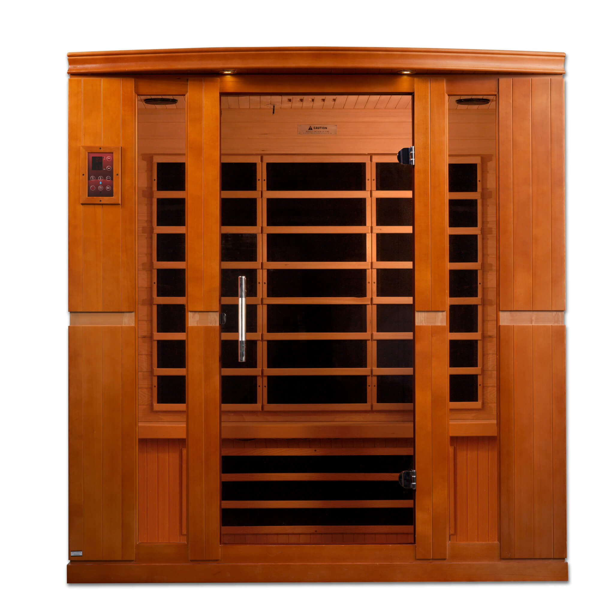 Front view of the Dynamic Bergamo DYN-6440-01 Elite 4 Person Ultra Low EMF Far Infrared Sauna