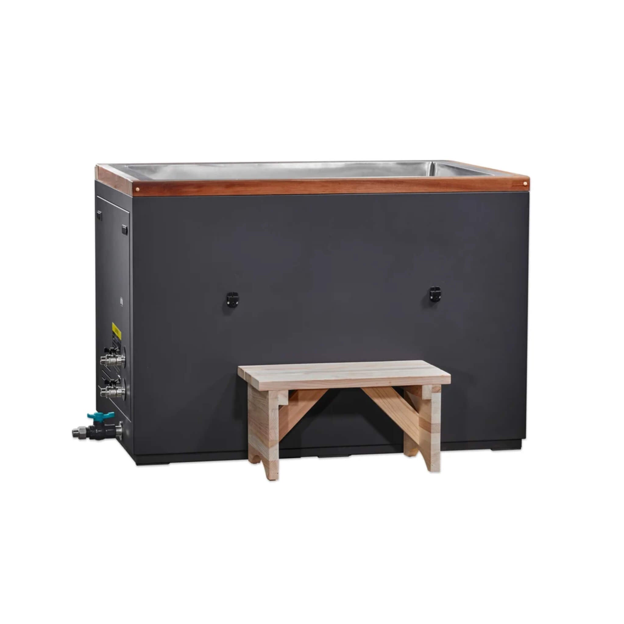 Dynamic Cold Therapy CUBOID XL Stainless Steel Cold Plunge with included Pacific Cedar step