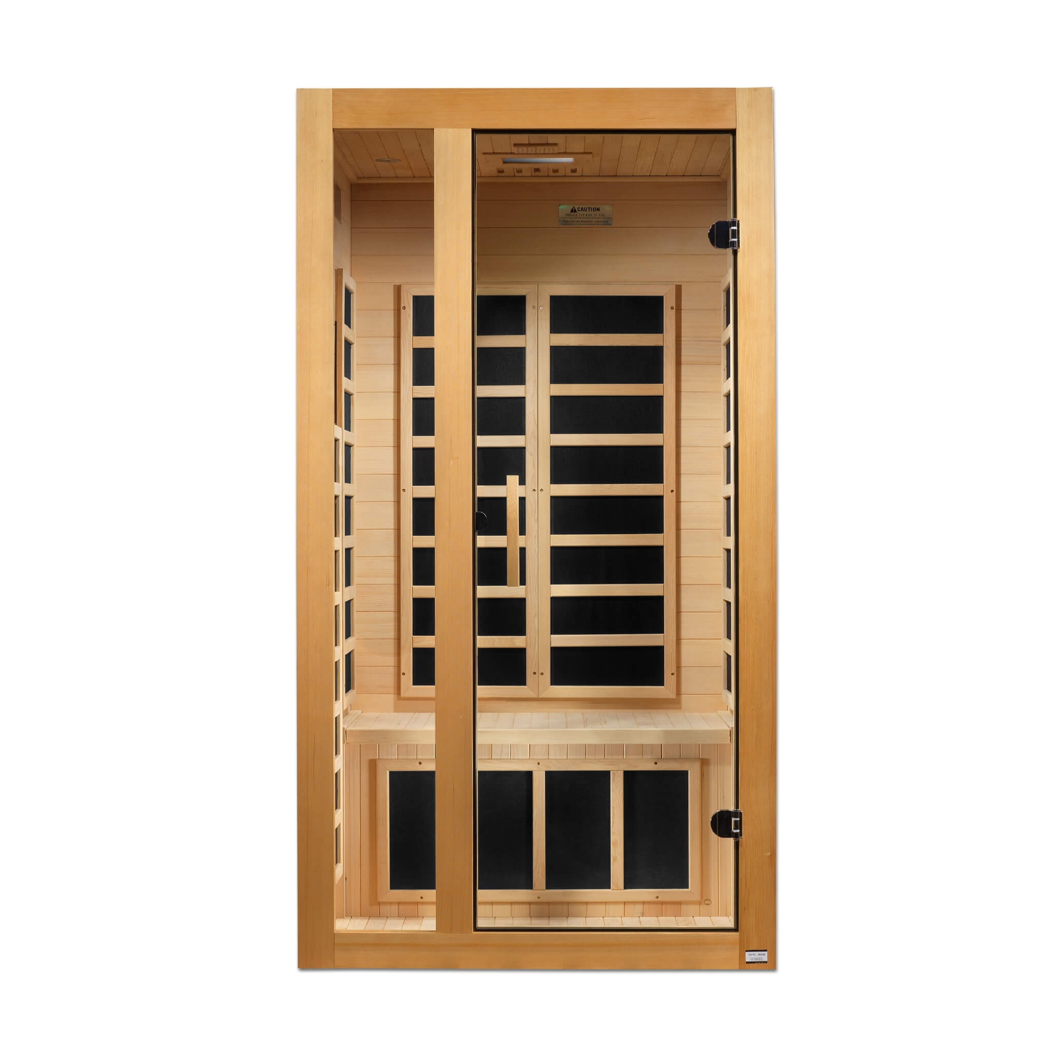 Dynamic Gracia Elite 1-2 Person Ultra Low EMF Far Infrared Sauna DYN-6119-01 Elite front view with glass door closed