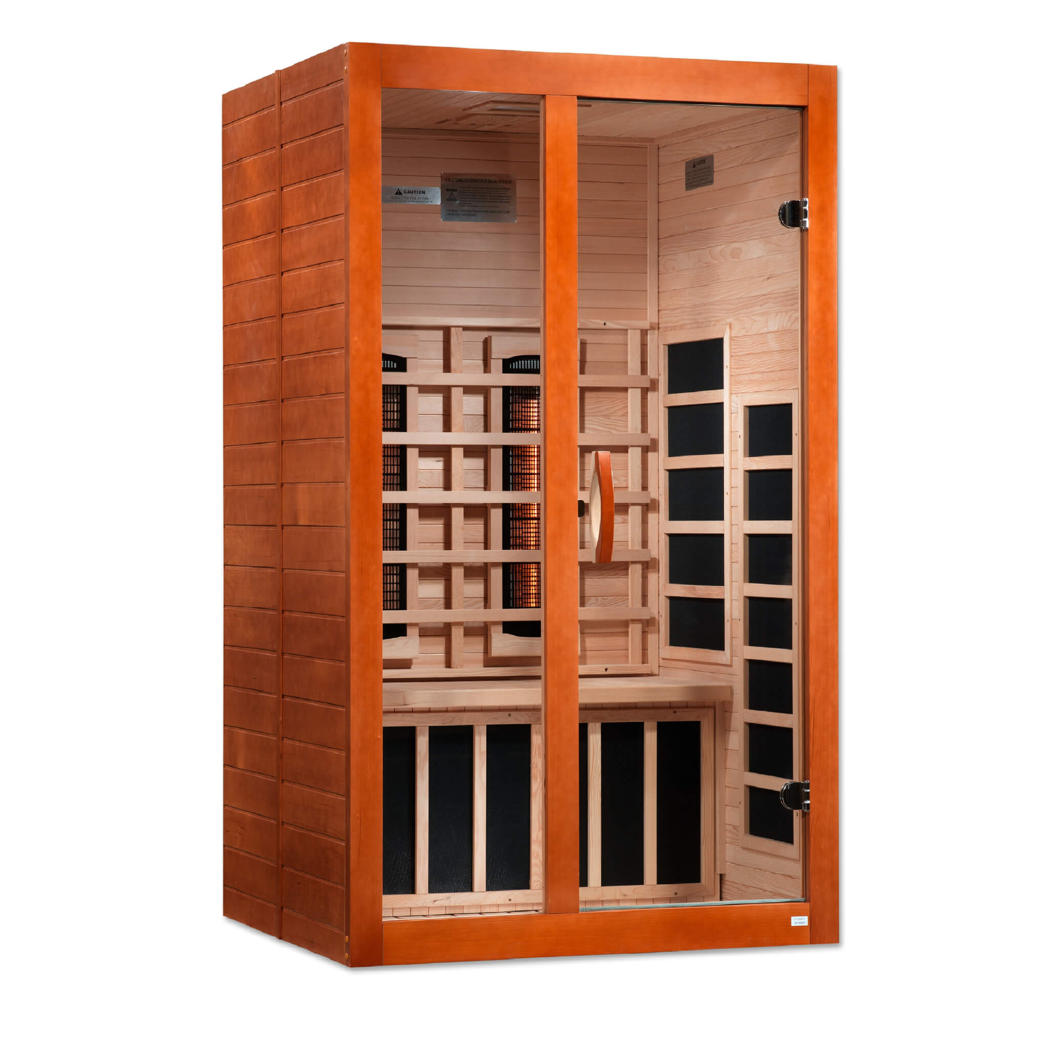 Angled exterior view of the Dynamic Santiago DYN-6209-03 FS 2 Person Full Spectrum IR Sauna