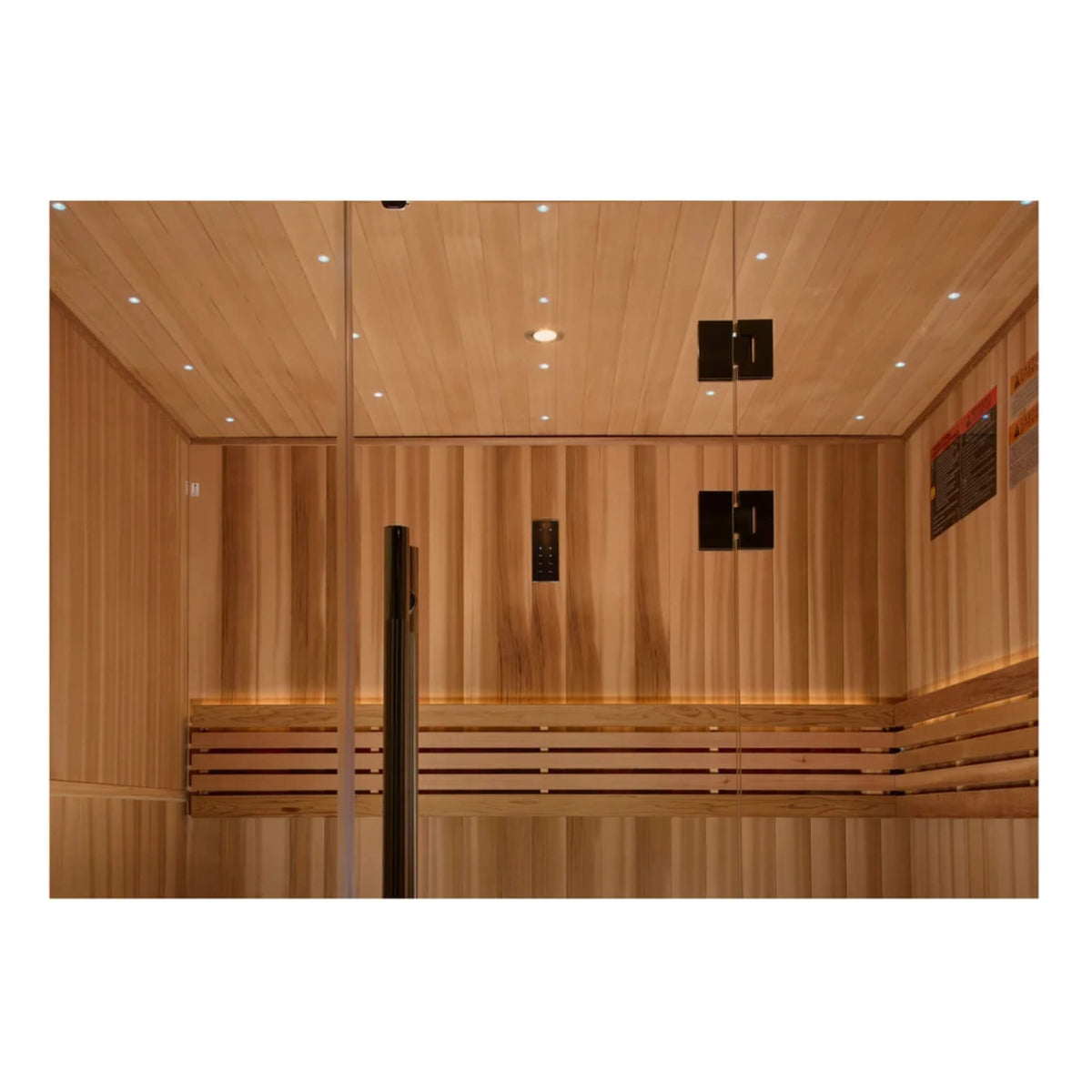 Interior view of the Golden Designs Copenhagen traditional sauna