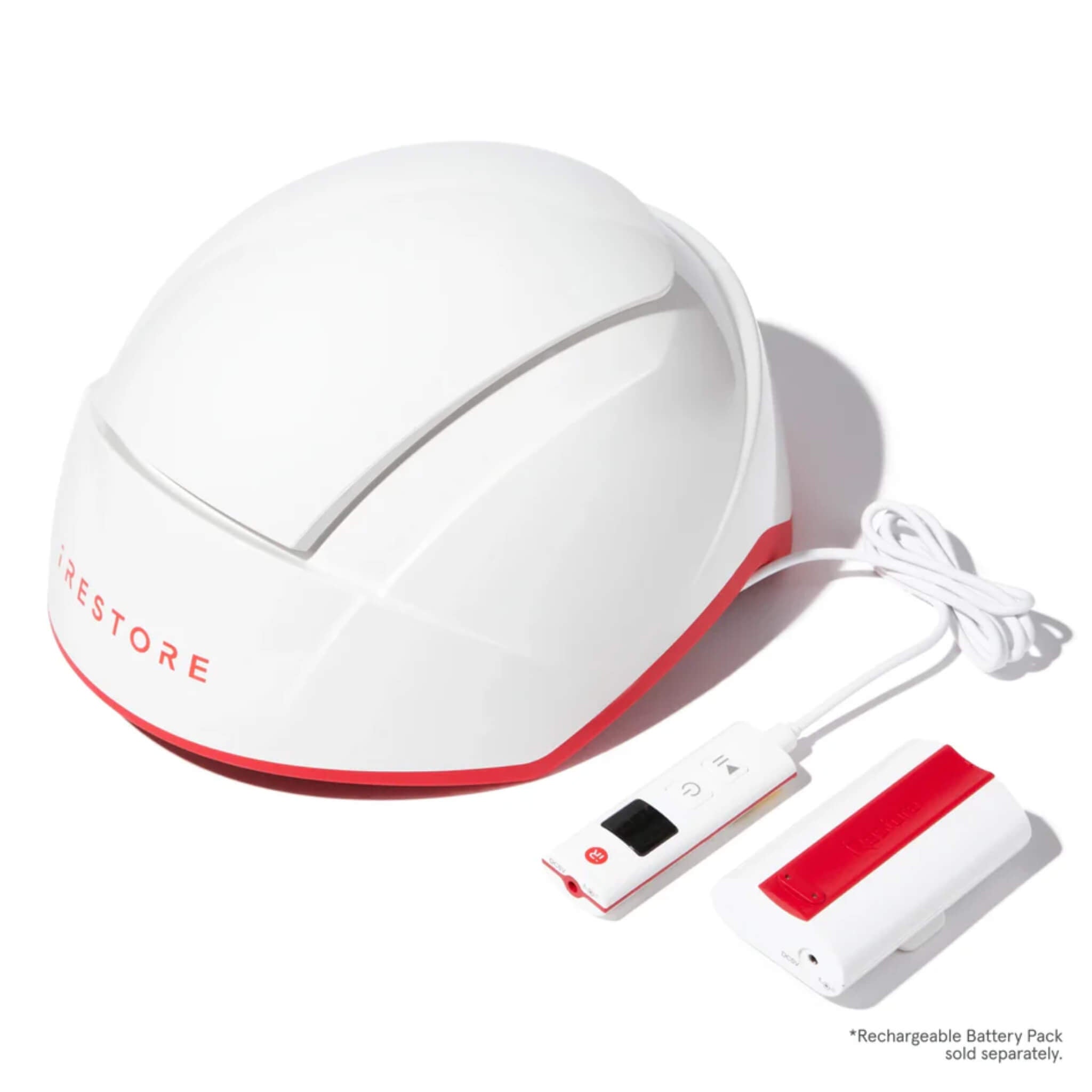 iRESTORE Professional hair growth cap with handheld controller and rechargeable battery pack