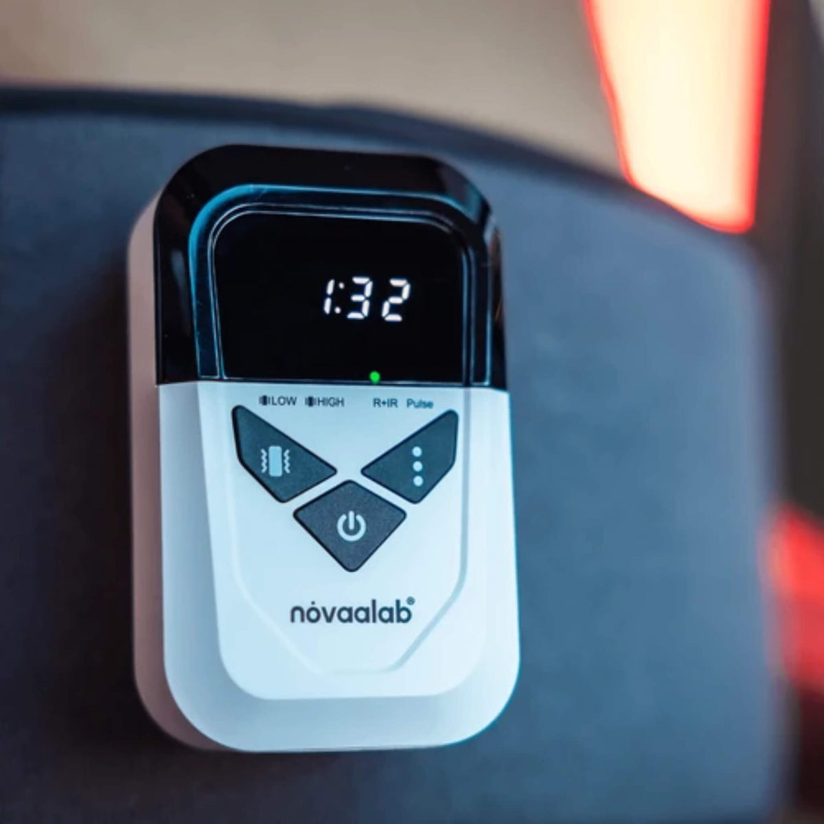 NovaaLab Novaa Back Pad portable battery remote with its display and control buttons