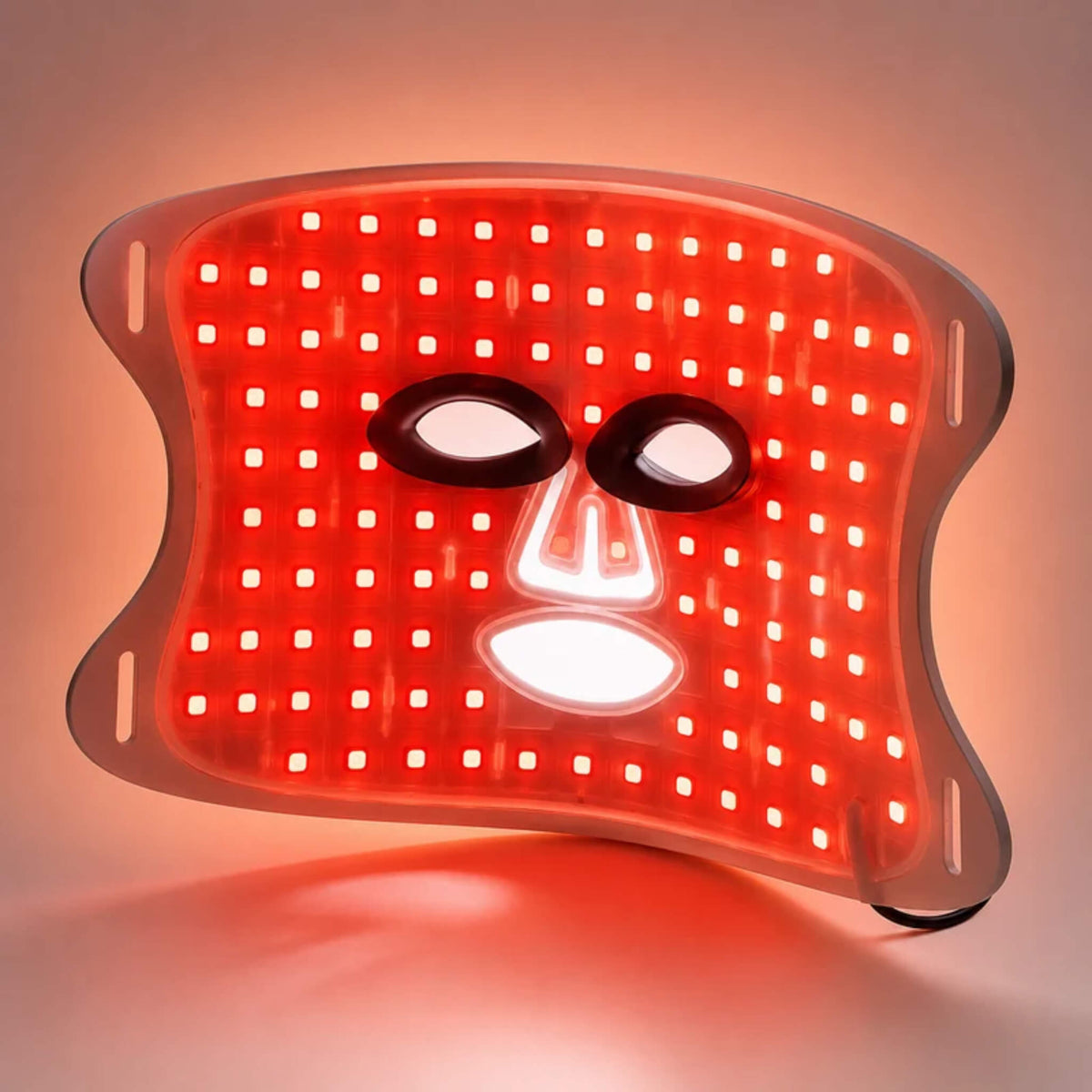 Inside of the NovaaLab Novaa Glow Therapy Mask glowing in red light mode