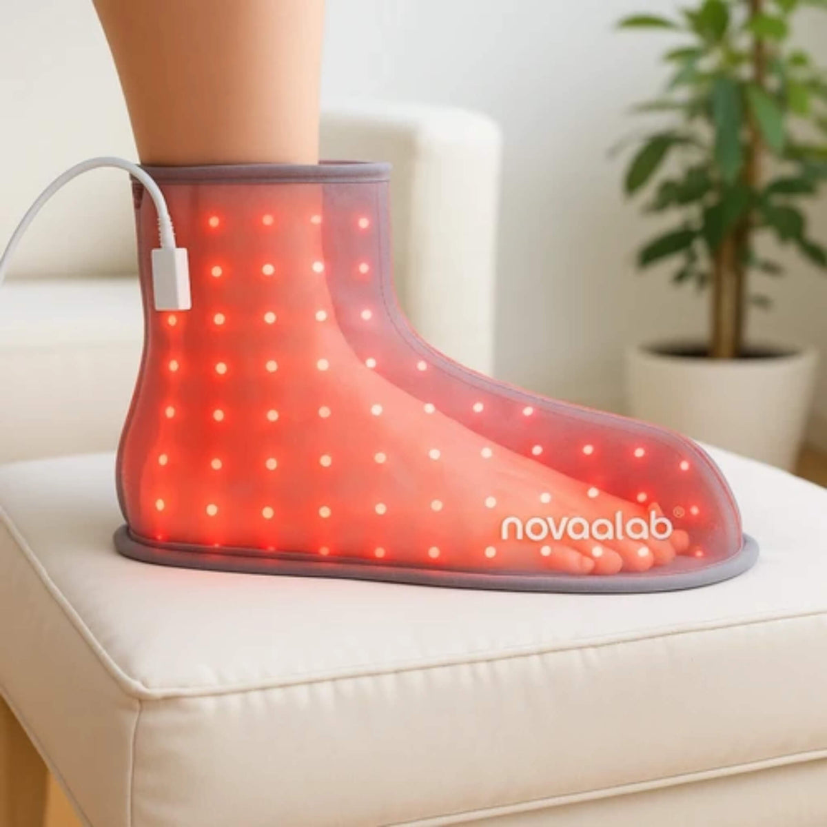 NovaaLab Novaa Light Boot showing LEDs surrounding the whole foot and ankle