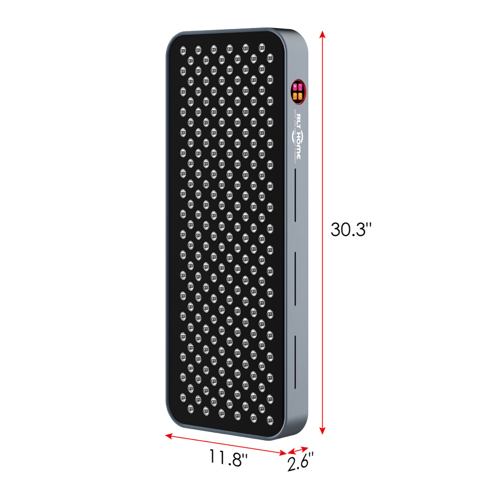 RLT Home Total Spectrum COMPACT Red Light Therapy Device dimensions 30.3 by 11.8 by 2.6 inches