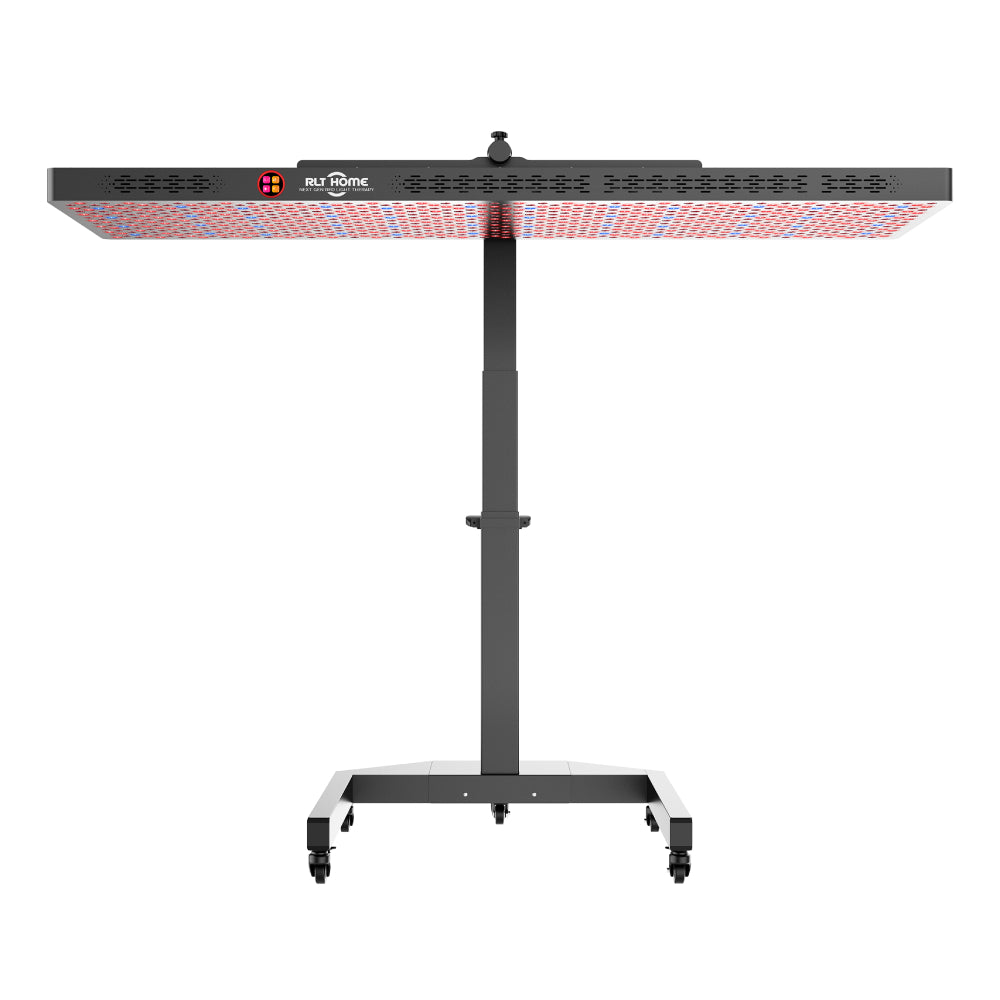 RLT Home Total Spectrum ELITE Red Light Therapy Device front view set horizontal on its electric stand