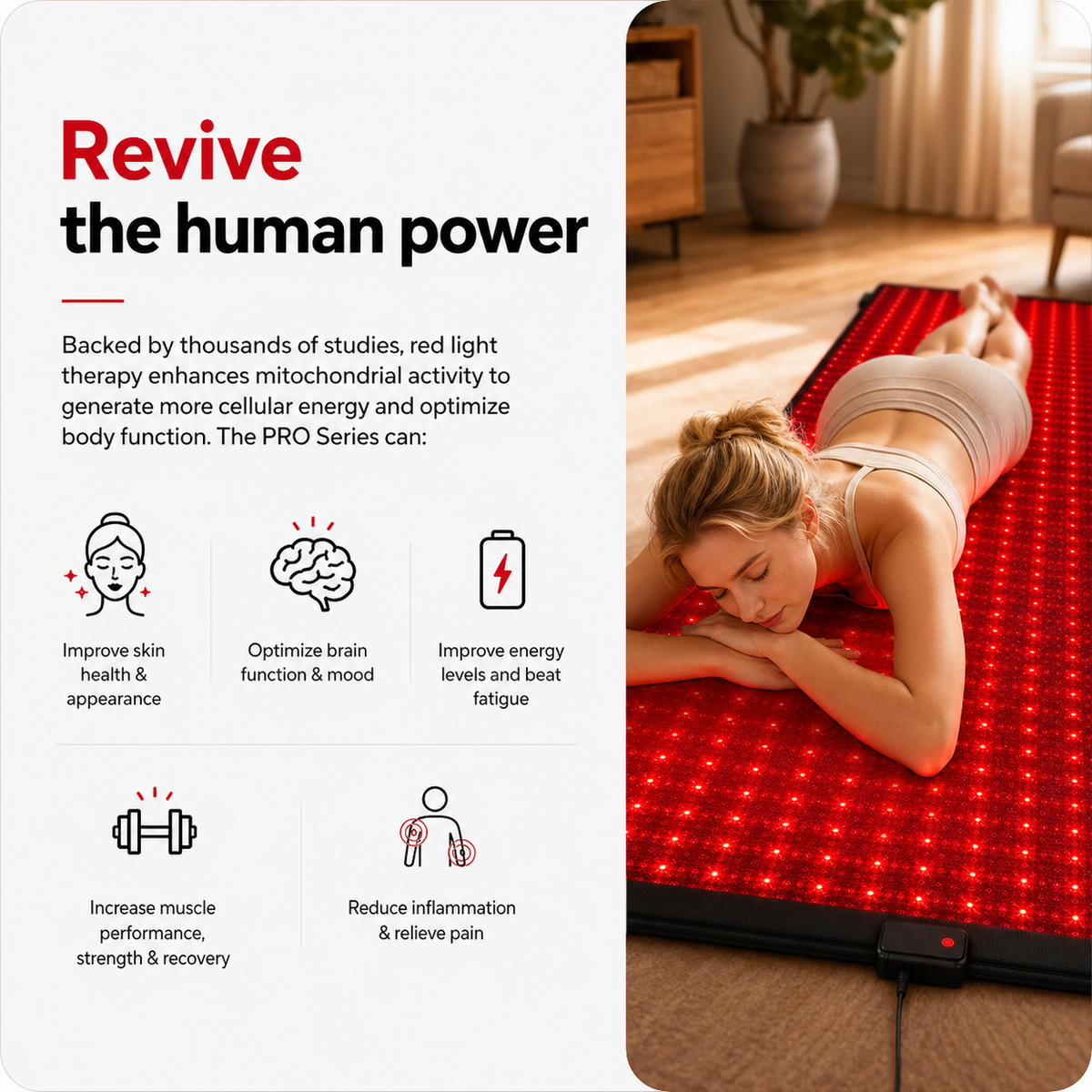 FullGlow 180 Full Body Red Light & Near Infrared Mat