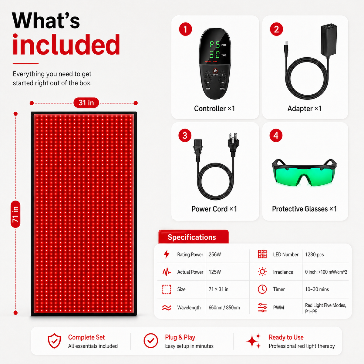 FullGlow 180 Full Body Red Light & Near Infrared Mat