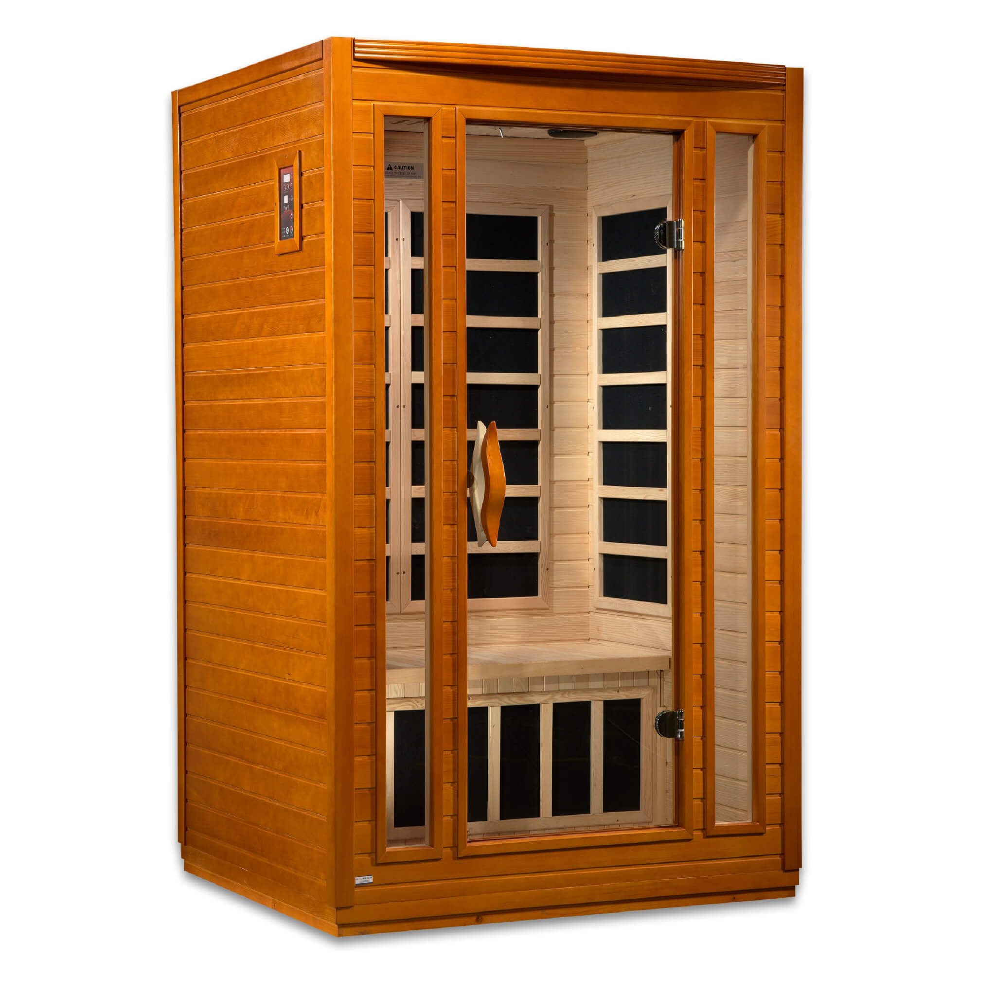 Right front angle of the Dynamic San Marino Elite 2 Person Ultra Low EMF Far Infrared Sauna