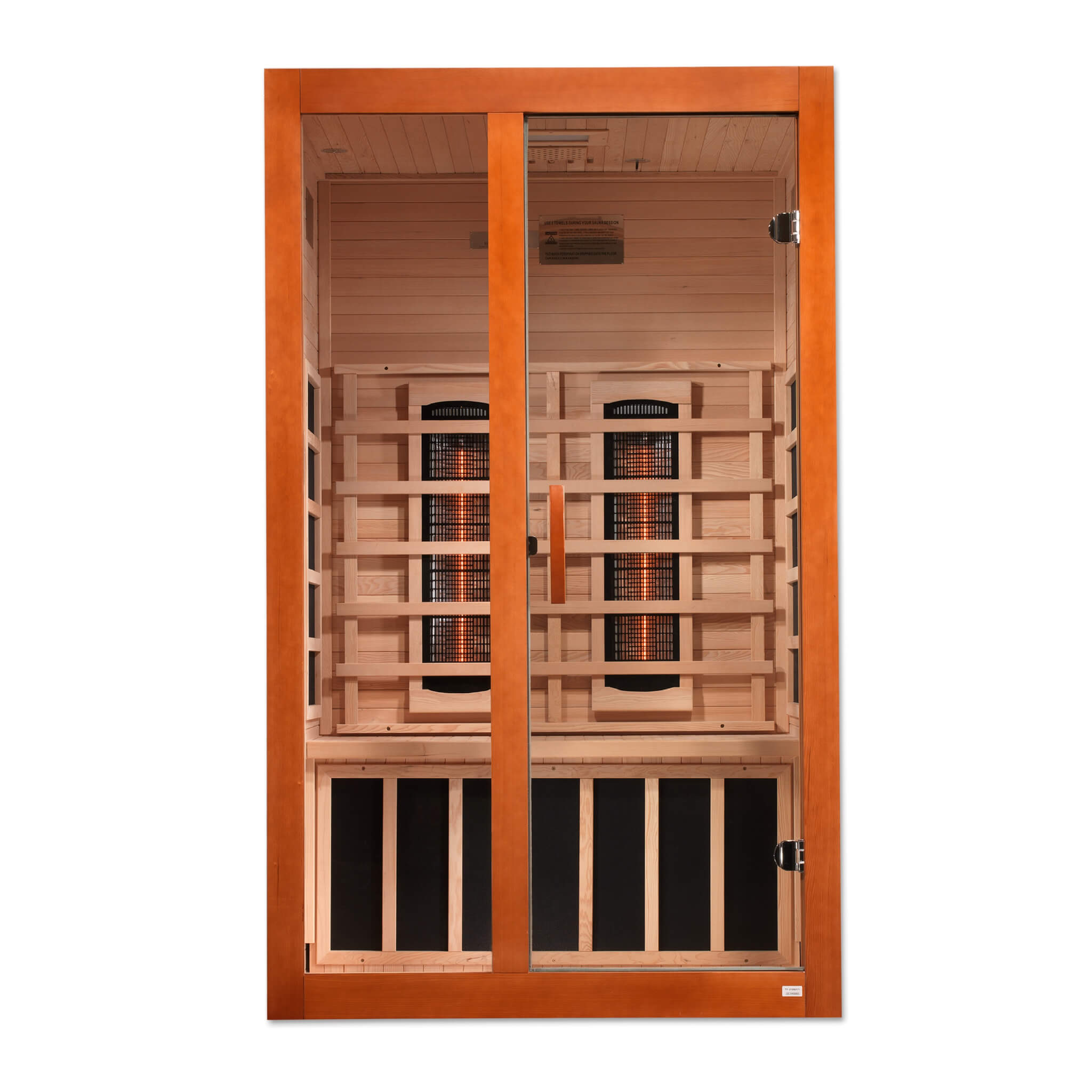 Front view of the Dynamic Santiago DYN-6209-03 FS 2 Person Full Spectrum IR Sauna