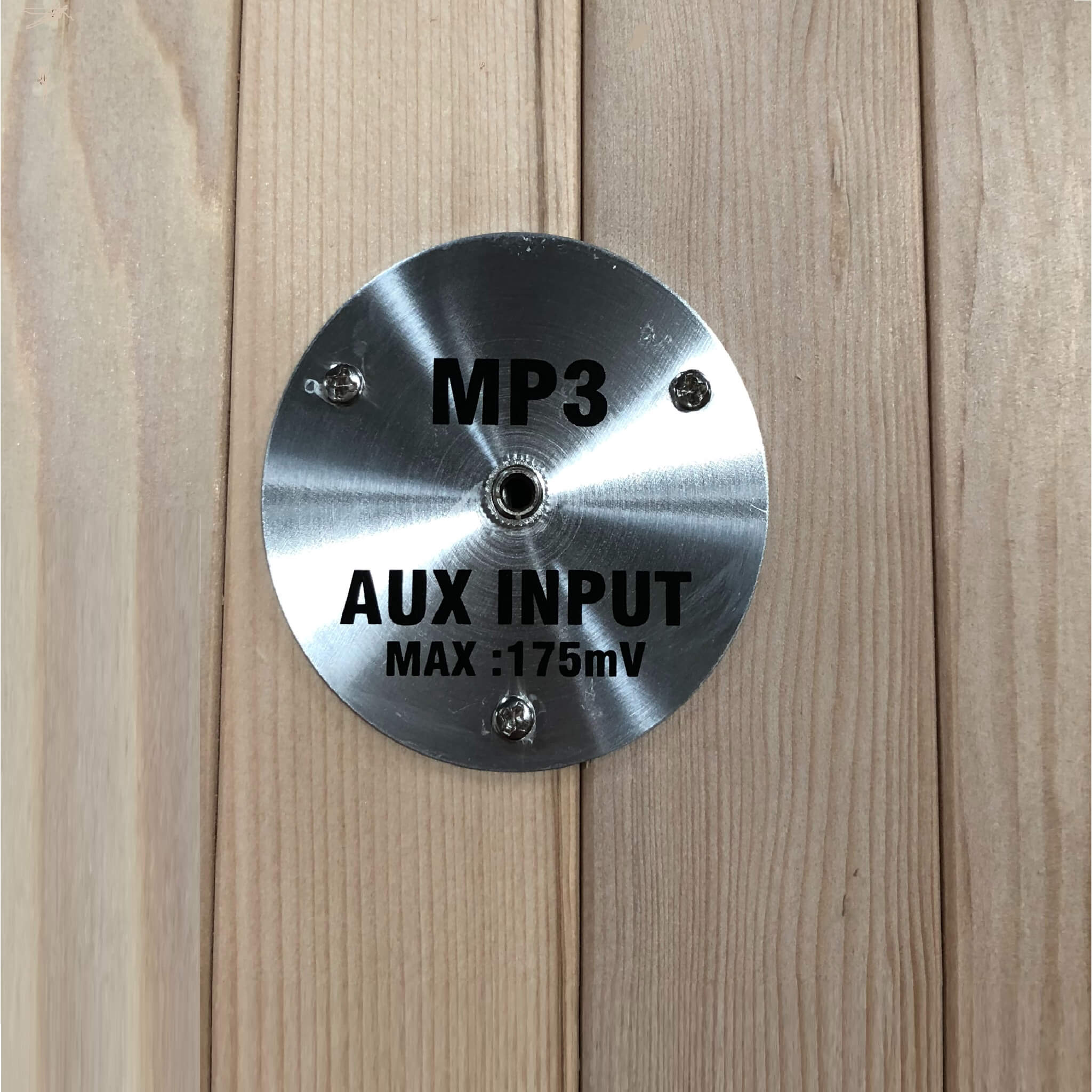Bluetooth and MP3 auxiliary audio input inside the Dynamic Santiago DYN-6209-03 FS Full Spectrum IR Sauna