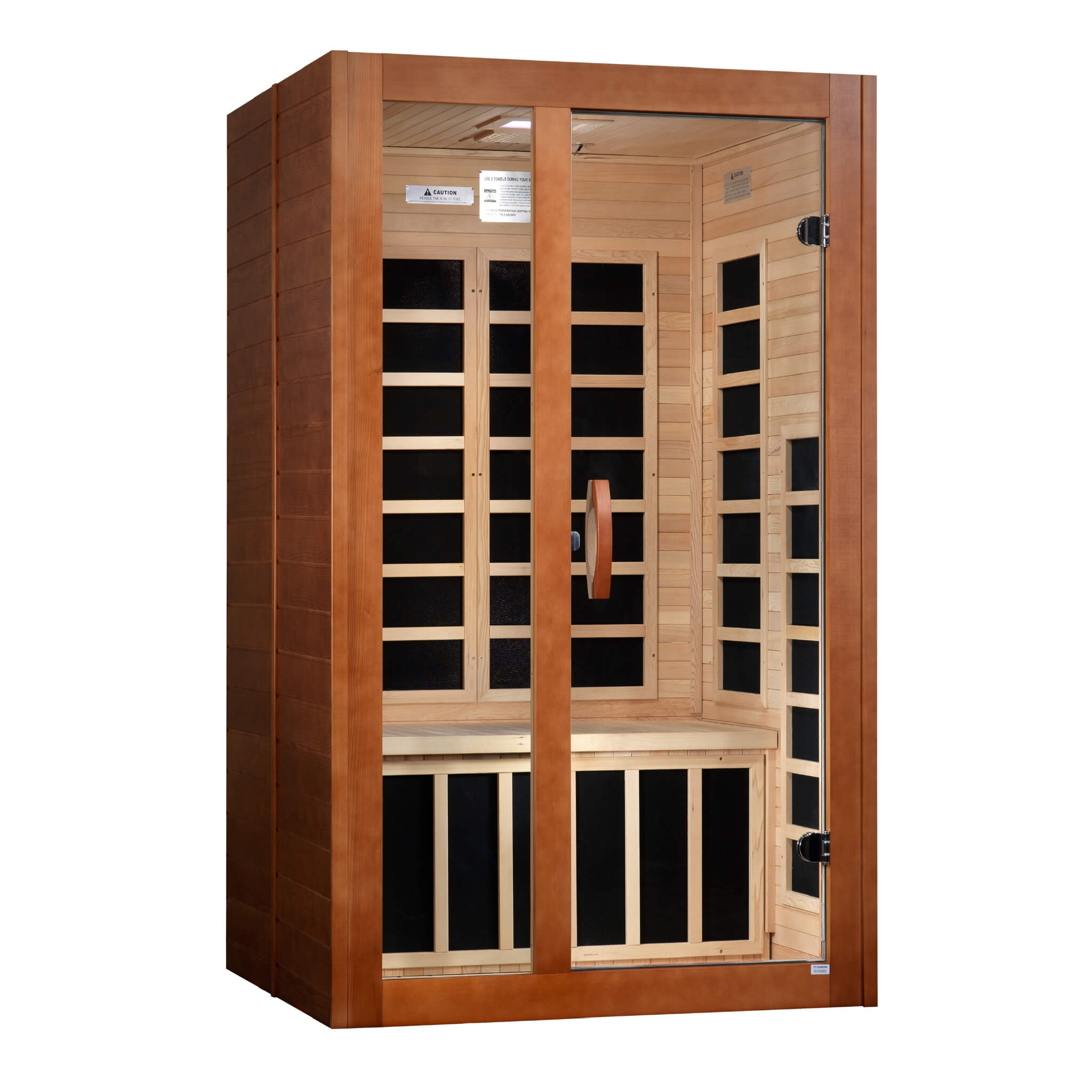 Dynamic Santiago Elite 2 Person Ultra Low EMF Far Infrared Sauna angled front view