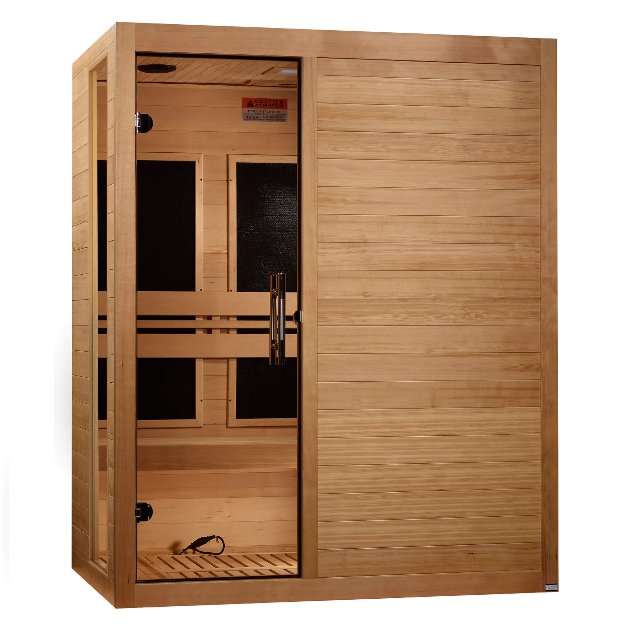Dynamic Toscana 3 Person Ultra Low EMF FAR Infrared Sauna (DYN-6315-05 Elite) front left angle view