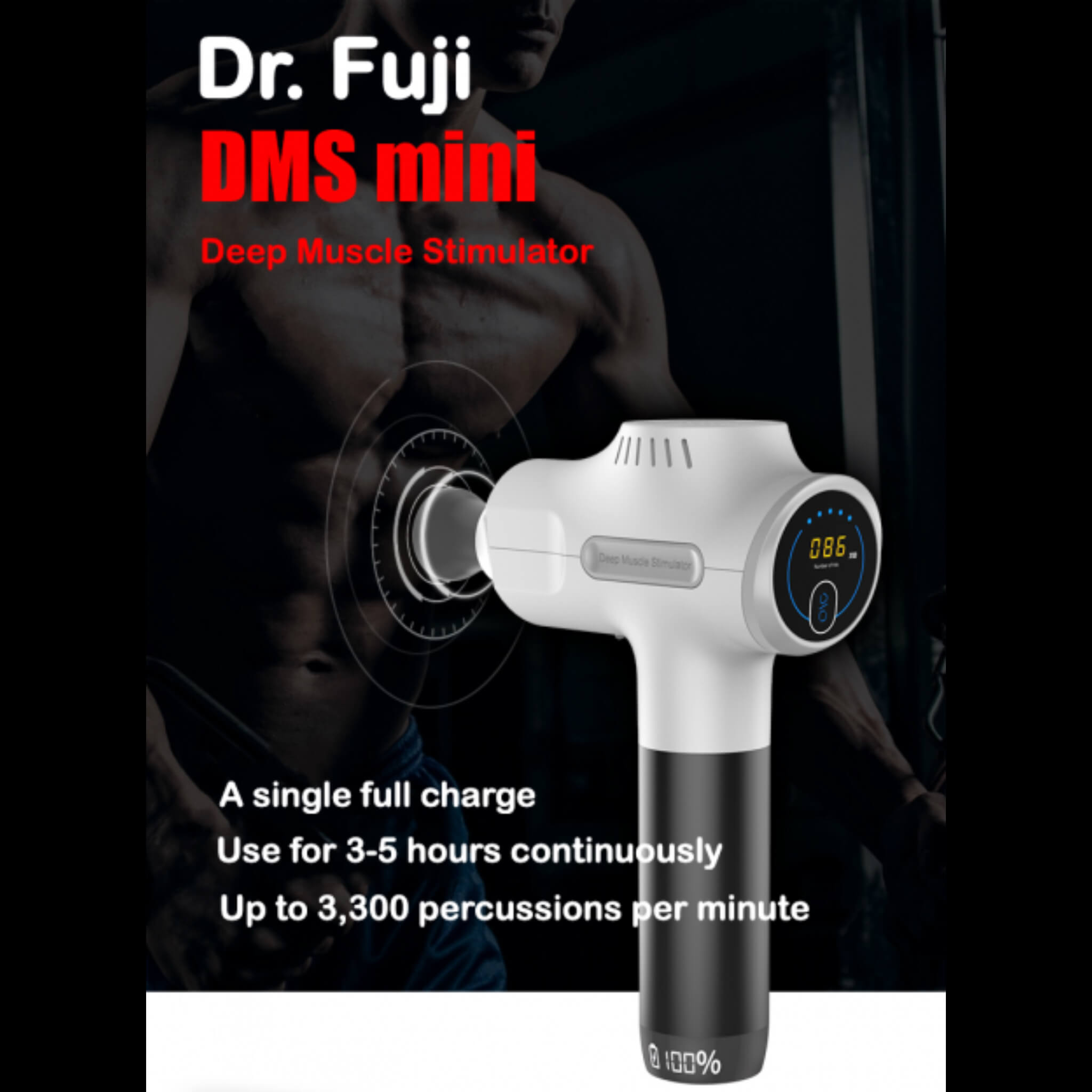 Dr. Fuji DMS MINI Deep Muscle Massager | Percussive Therapy Device