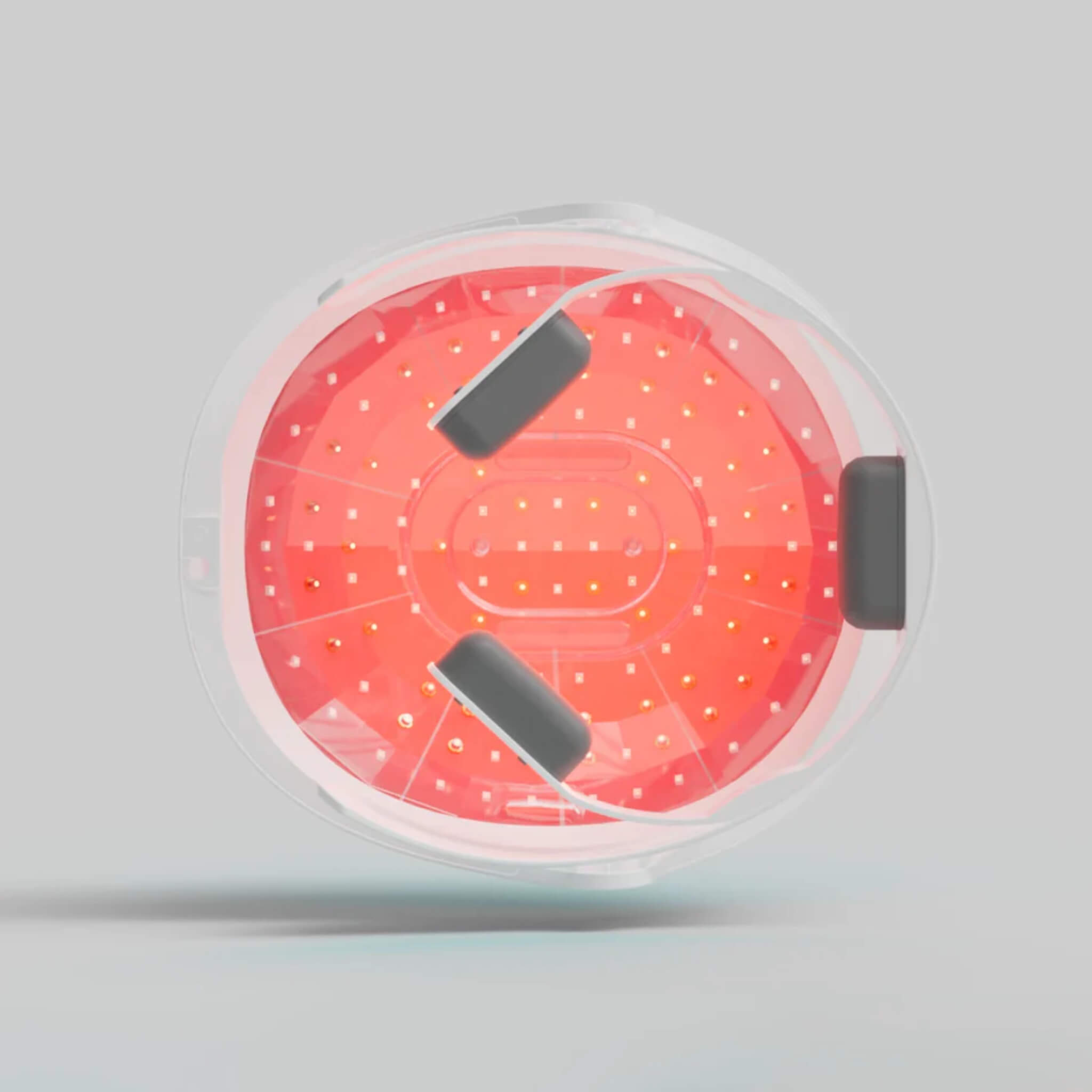 Interior view of iRESTORE Essential showing 51 lasers and 69 LEDs illuminated