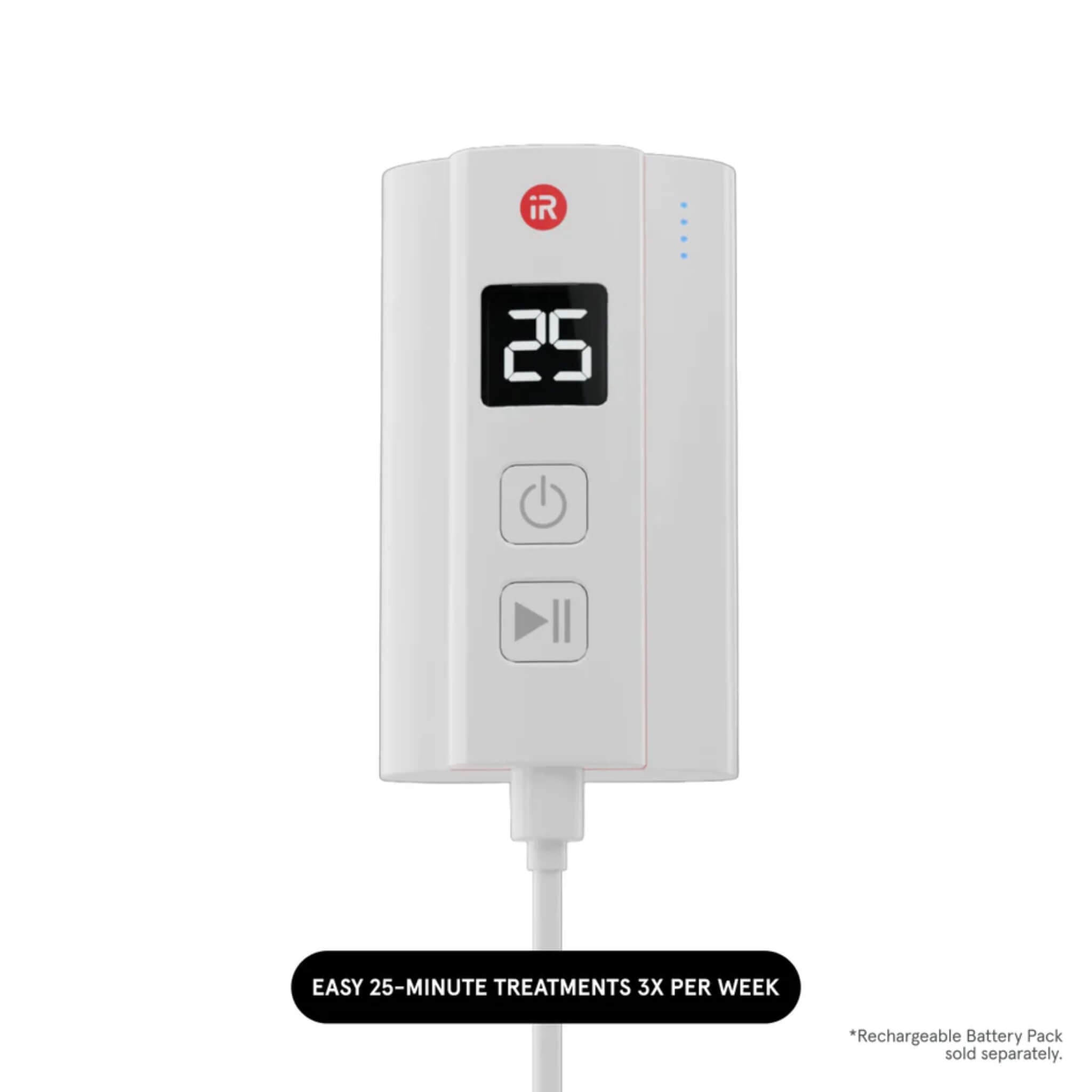 iRESTORE Essential handheld controller with 25-minute treatment timer display
