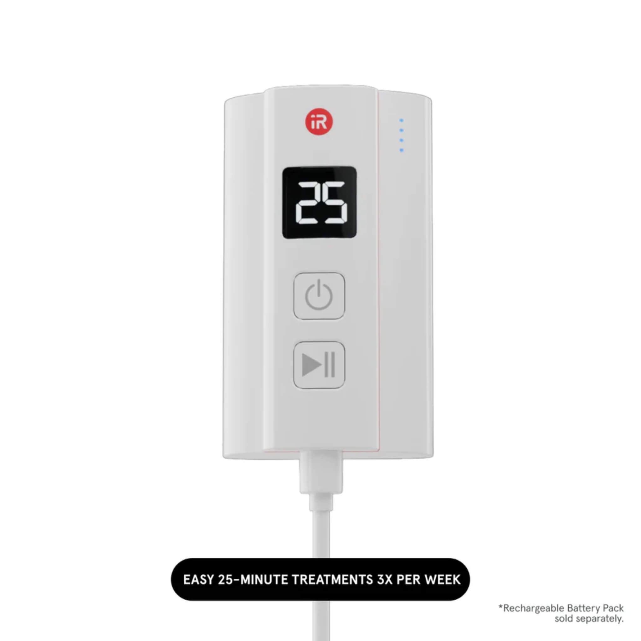 iRESTORE Professional handheld controller with 25-minute treatment timer display