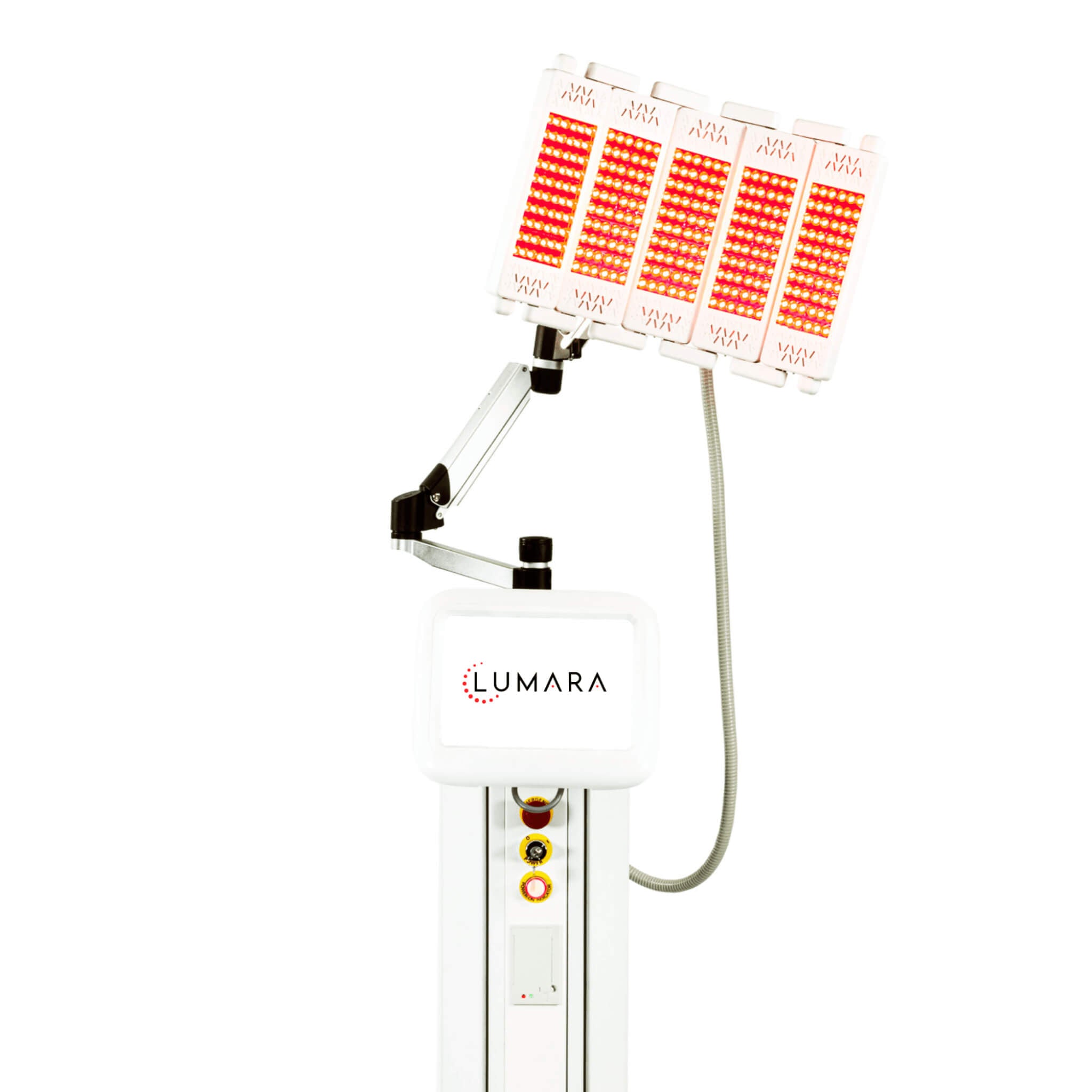 Lumara PRO light therapy panel on articulating floor stand
