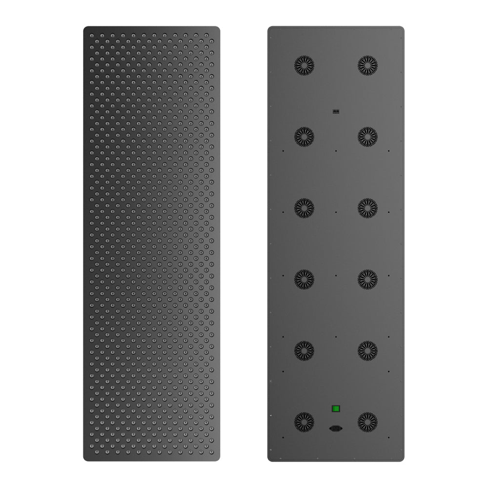 RLT Home Total Spectrum ELITE Red Light Therapy Device front and back views of the panel side by side