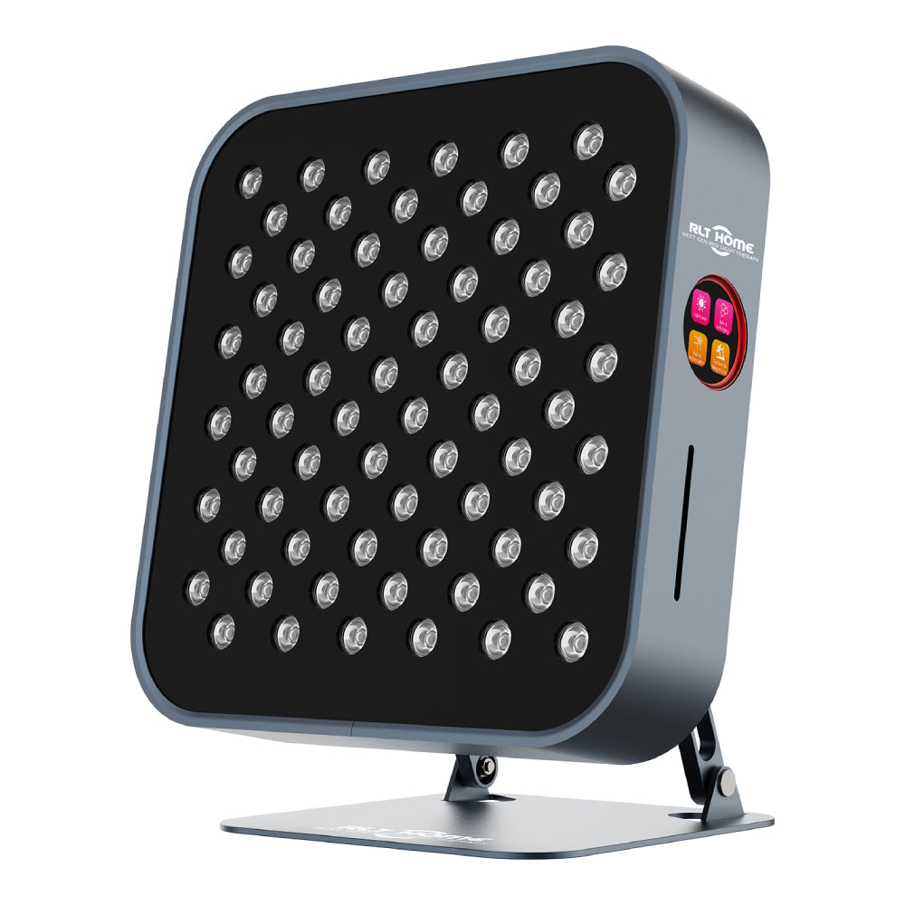 RLT Home Total Spectrum MINI Red Light Therapy Device front angle view with 72 LEDs and side control panel